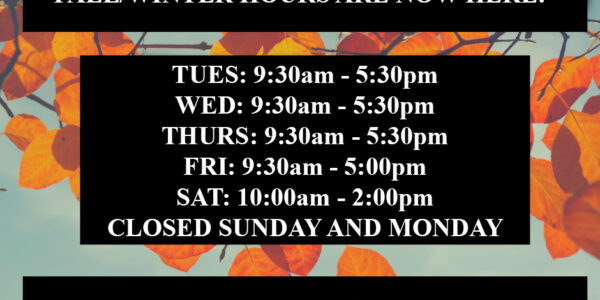 LGS FALL/WINTER HOURS BEGIN TUES, SEPT 3RD